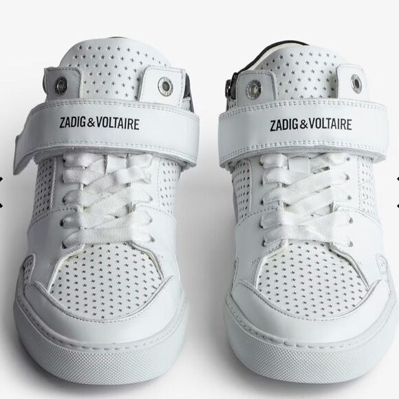 NWTs Zadig & Voltaire | ZV1747 Mid Flash Smooth Sneakers Size 41 - Picture 1 of 9